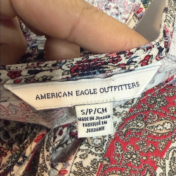 American Eagle Outfitters Red and Cream Paisley Romper - Boho - Small - Picture 2 of 8